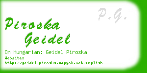 piroska geidel business card
